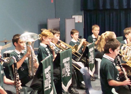 Junior band playing instruments